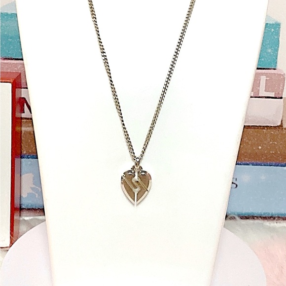 LOW START🔥🔥GUCCI Necklace pendant Heart break Sterling Silver 925 with box - Picture 9 of 12